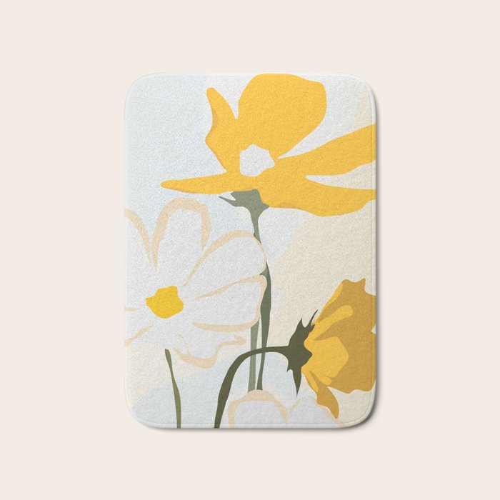 yellow flowers Bath Mat Gallery Image 1