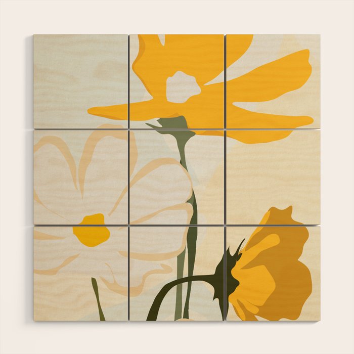 yellow flowers Wood Wall Art Gallery Image 1