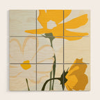 yellow flowers Wood Wall Art Gallery Image 1