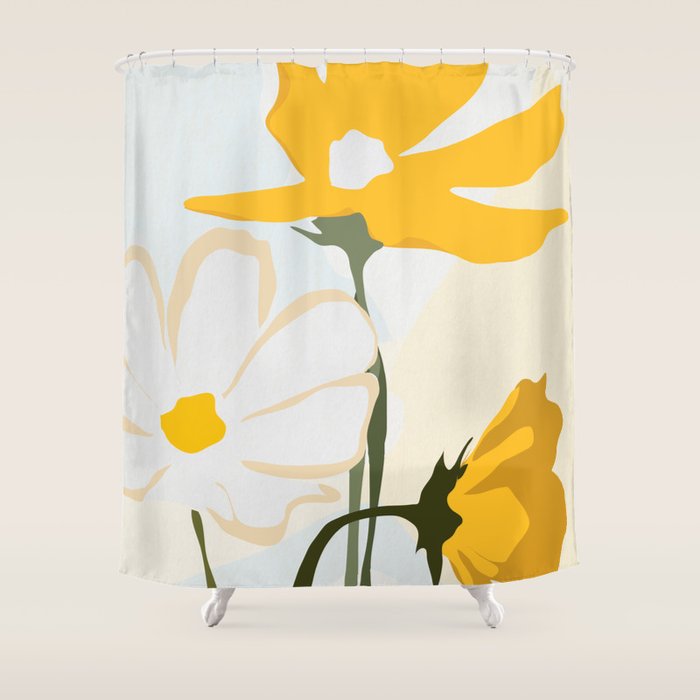 yellow flowers Shower Curtain Gallery Image 1