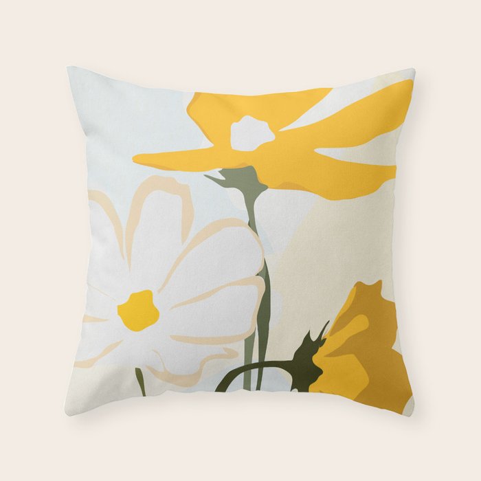 yellow flowers Throw Pillow Gallery Image 6