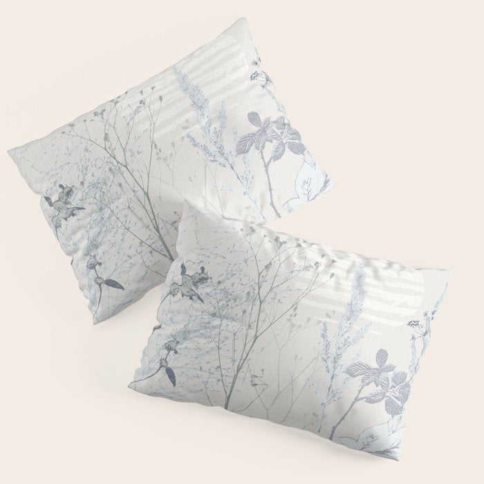 Plant based calming atmosphere soft blue Pillow Sham Gallery Image 1