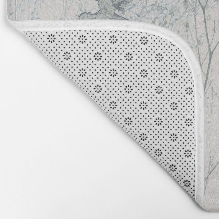 Plant based calming atmosphere soft blue Bath Mat Gallery Image 2
