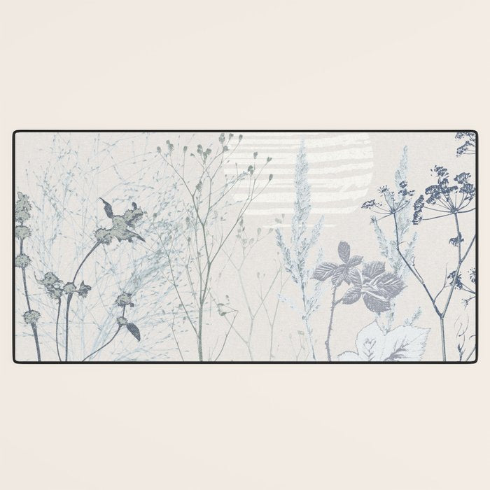 Plant based calming atmosphere soft blue Desk Mat Gallery Image 3