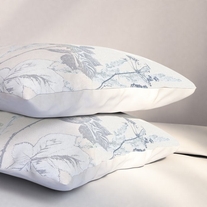 Plant based calming atmosphere soft blue Pillow Sham Gallery Image 3