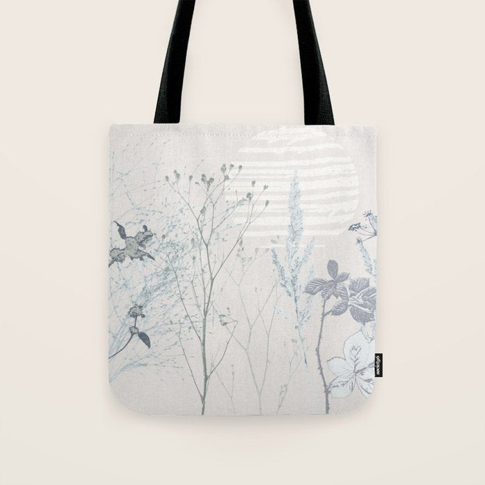 Plant based calming atmosphere soft blue Tote Bag Gallery Image 1