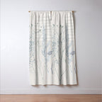 Plant based calming atmosphere soft blue Window Curtain Gallery Image 3