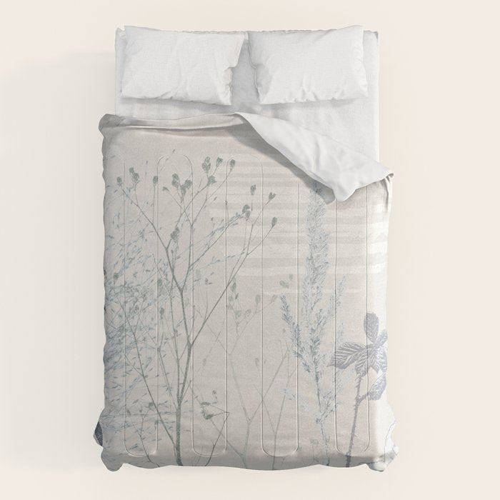 Plant based calming atmosphere soft blue Comforter Gallery Image 6