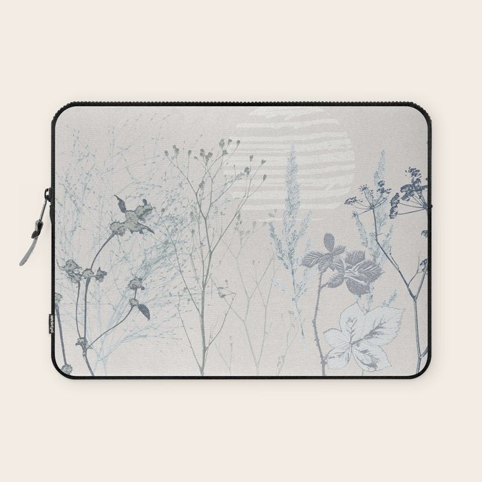 Plant based calming atmosphere soft blue Laptop Sleeve Gallery Image 1