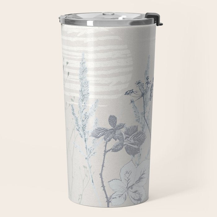 Plant based calming atmosphere soft blue Travel Mug Gallery Image 2