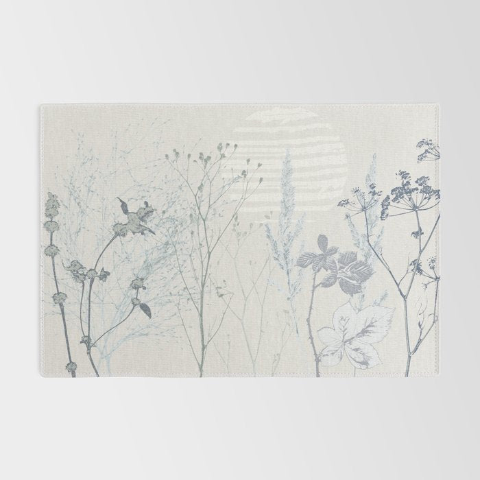 Plant based calming atmosphere soft blue Rug Gallery Image 2