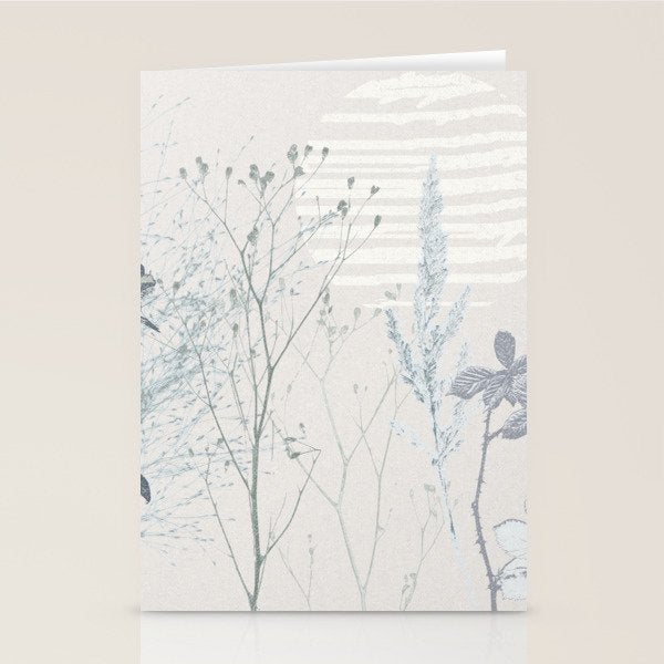 Plant based calming atmosphere soft blue Stationery Card Gallery Image 2