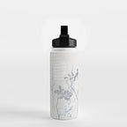 Plant based calming atmosphere soft blue Water Bottle Gallery Image 2
