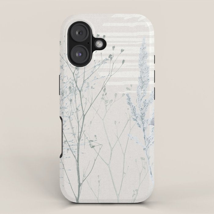 Plant based calming atmosphere soft blue iPhone Case Gallery Image 1