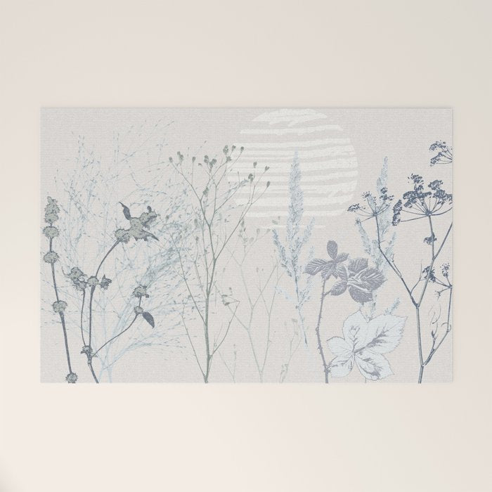 Plant based calming atmosphere soft blue Welcome Mat Gallery Image 1