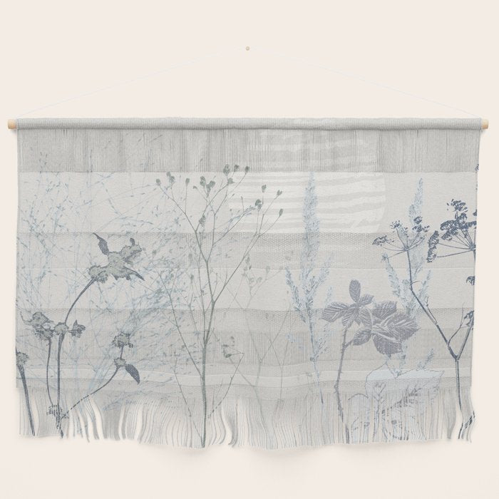 Plant based calming atmosphere soft blue Wall Hanging Gallery Image 1
