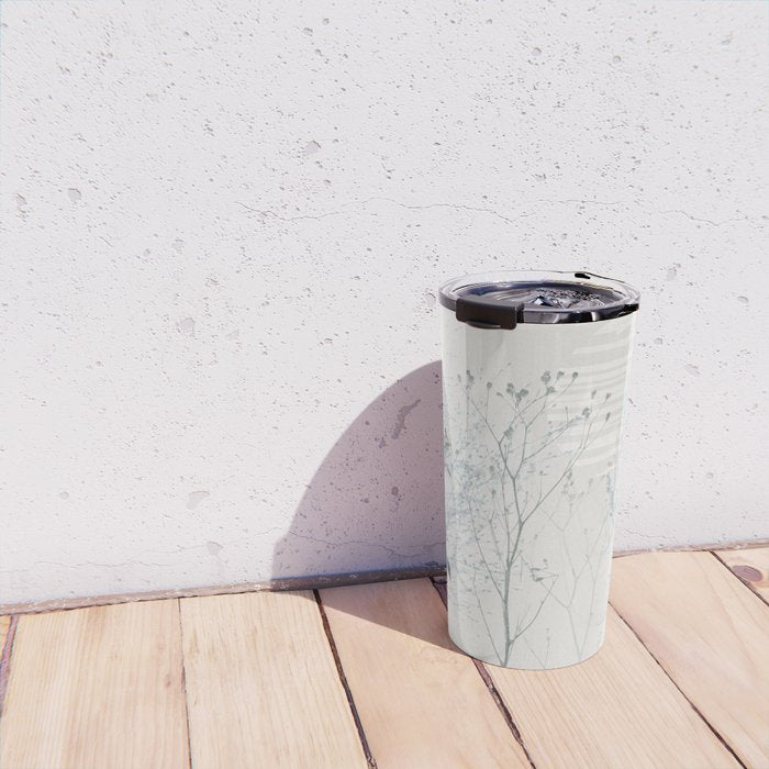 Plant based calming atmosphere soft blue Travel Mug Gallery Image 4