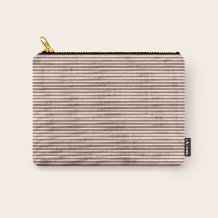 Fine Stripes Narrow Stripe Pattern in Mocha Brown Carry All Pouch Gallery Image 1