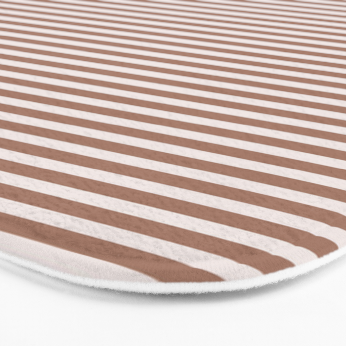 Fine Stripes Narrow Stripe Pattern in Mocha Brown Bath Mat Gallery Image 3