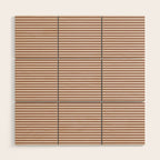 Fine Stripes Narrow Stripe Pattern in Mocha Brown Wood Wall Art Gallery Image 1