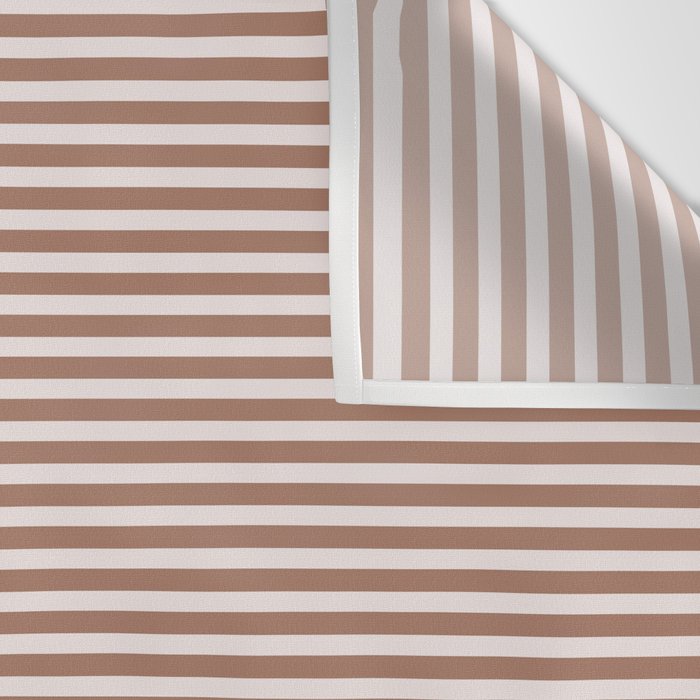 Fine Stripes Narrow Stripe Pattern in Mocha Brown Wall Tapestry Gallery Image 3
