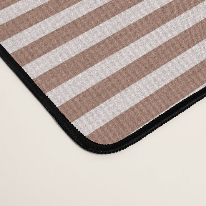 Fine Stripes Narrow Stripe Pattern in Mocha Brown Desk Mat Gallery Image 4