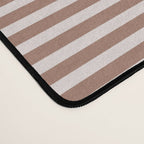 Fine Stripes Narrow Stripe Pattern in Mocha Brown Desk Mat Gallery Image 4