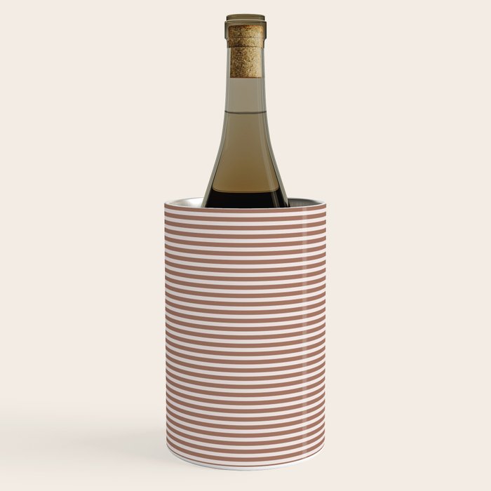 Fine Stripes Narrow Stripe Pattern in Mocha Brown Wine Chiller Gallery Image 3