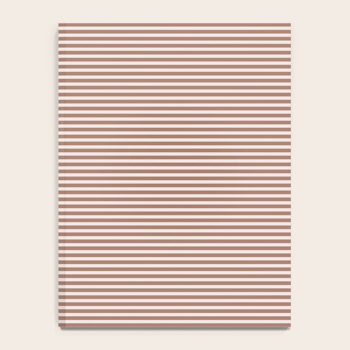 Fine Stripes Narrow Stripe Pattern in Mocha Brown Notebook Gallery Image 4