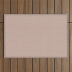 Fine Stripes Narrow Stripe Pattern in Mocha Brown Outdoor Rug Gallery Image 1