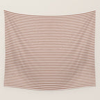 Fine Stripes Narrow Stripe Pattern in Mocha Brown Wall Tapestry Gallery Image 4