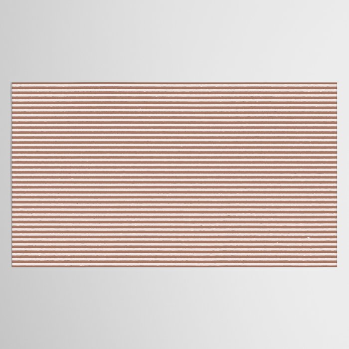 Fine Stripes Narrow Stripe Pattern in Mocha Brown Tablecloth Gallery Image 2
