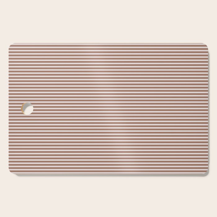 Fine Stripes Narrow Stripe Pattern in Mocha Brown Cutting Board Gallery Image 1