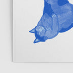 Sleepy Cozy Kitty Cats in Royal Blue & White Poster Gallery Image 3