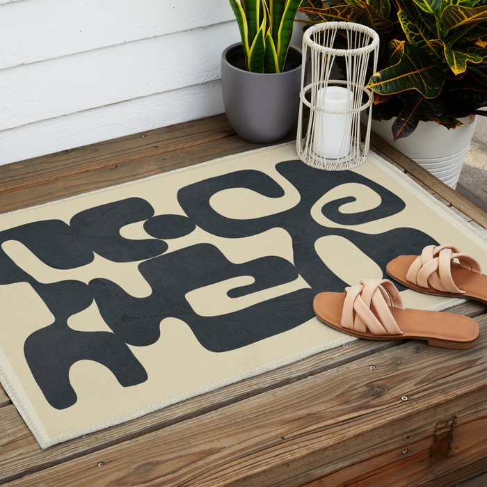 Modern Abstract  Shapes 1 Outdoor Rug Gallery Image 2