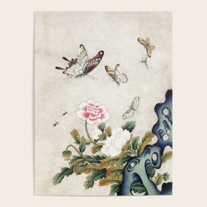 Butterflies and flowers : Minhwa-Korean traditional/folk art Poster Gallery Image 4