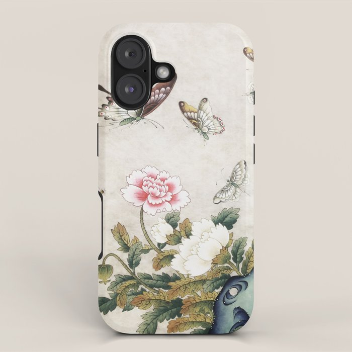 Butterflies and flowers : Minhwa-Korean traditional/folk art iPhone Case Gallery Image 1