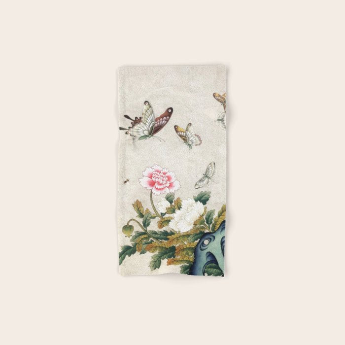 Butterflies and flowers : Minhwa-Korean traditional/folk art Bath Towel Gallery Image 1