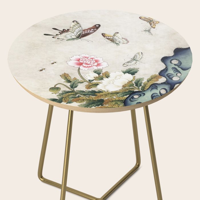 Butterflies and flowers : Minhwa-Korean traditional/folk art Side Table Gallery Image 2
