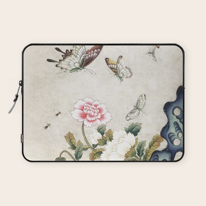Butterflies and flowers : Minhwa-Korean traditional/folk art Laptop Sleeve Gallery Image 1
