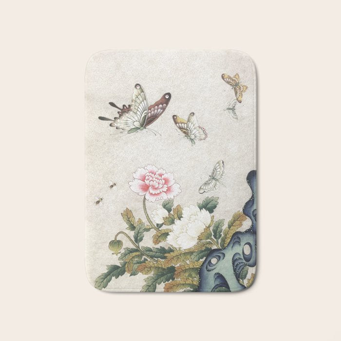 Butterflies and flowers : Minhwa-Korean traditional/folk art Bath Mat Gallery Image 1