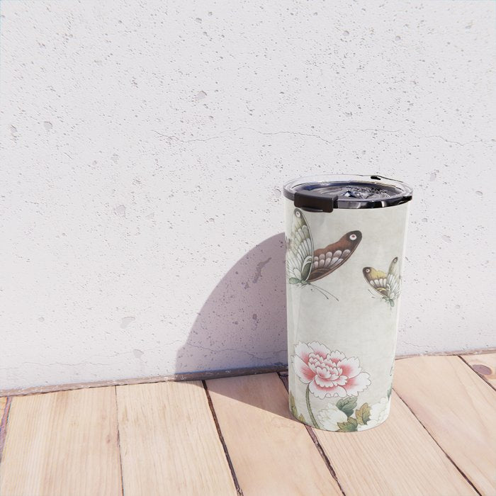 Butterflies and flowers : Minhwa-Korean traditional/folk art Travel Mug Gallery Image 4