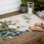 Butterflies and flowers : Minhwa-Korean traditional/folk art Outdoor Rug Gallery Image 2