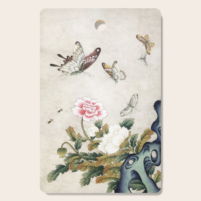 Butterflies and flowers : Minhwa-Korean traditional/folk art Cutting Board Gallery Image 1