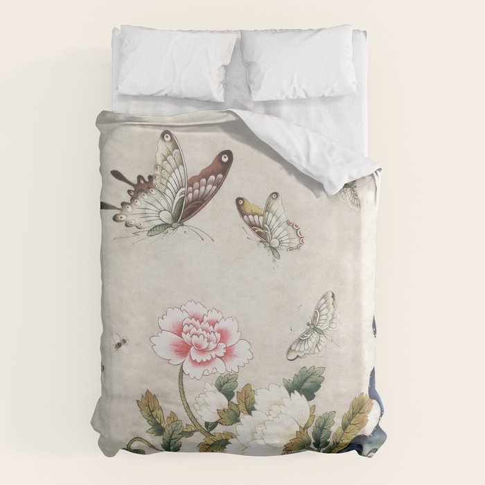 Butterflies and flowers : Minhwa-Korean traditional/folk art Duvet Cover Gallery Image 6