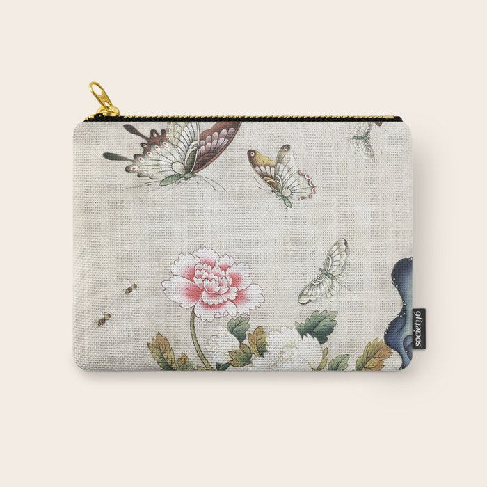 Butterflies and flowers : Minhwa-Korean traditional/folk art Carry All Pouch Gallery Image 1