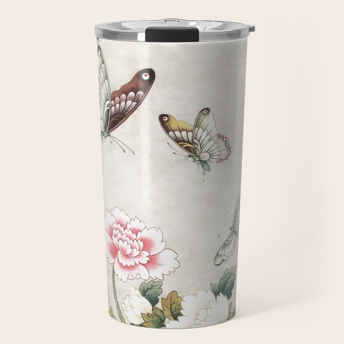 Butterflies and flowers : Minhwa-Korean traditional/folk art Travel Mug Gallery Image 1
