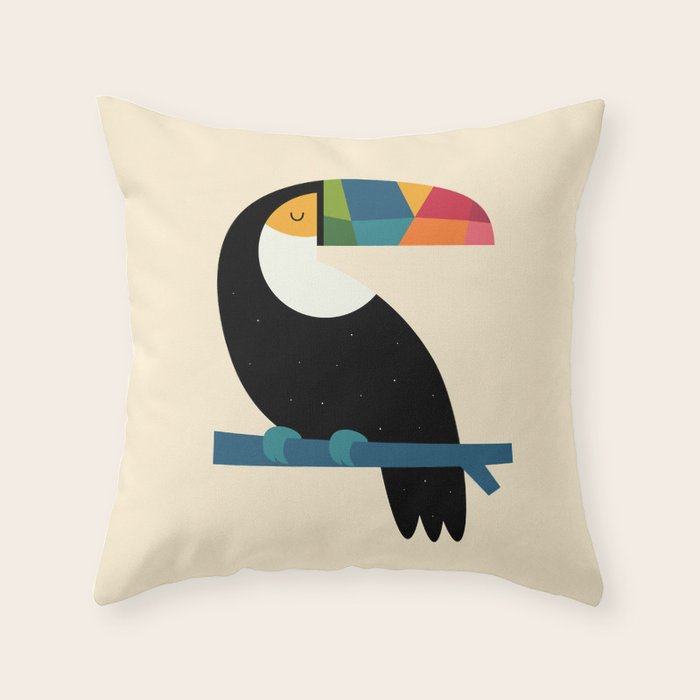Rainbow Toucan Throw Pillow Gallery Image 6