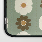 Retro floral pattern, 60s, 70s, style, in sage green Laptop Sleeve Gallery Image 3