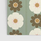 Retro floral pattern, 60s, 70s, style, in sage green Poster Gallery Image 3